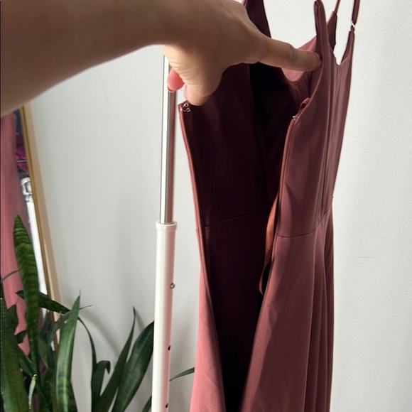 Revelry SKYE Chiffon Dress Rose Sleeveless Cowl Neck Maxi Dress 0 - Picture 8 of 8